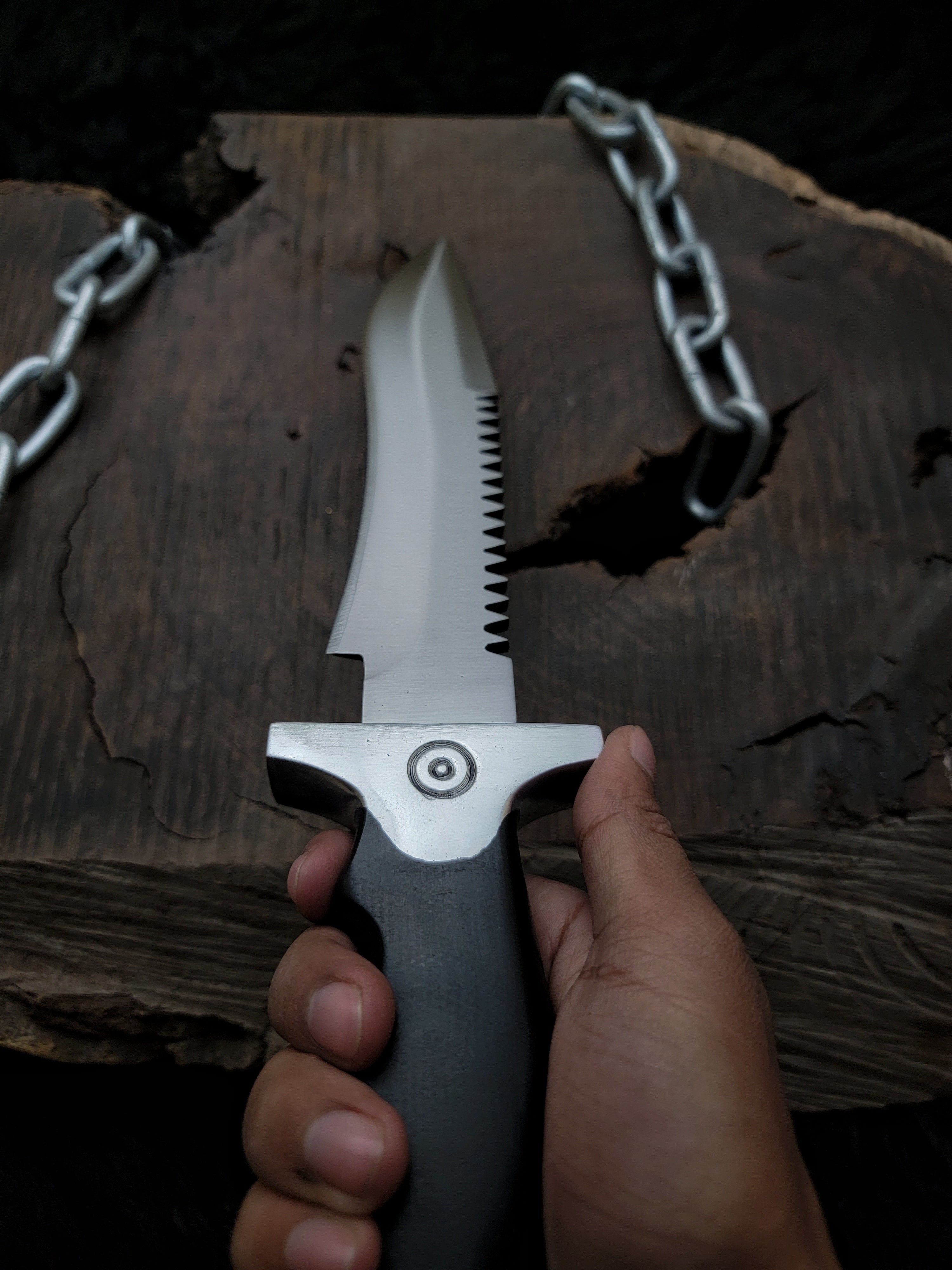 Handmade Resident Evil 1 Replica Knife with Leather Sheath