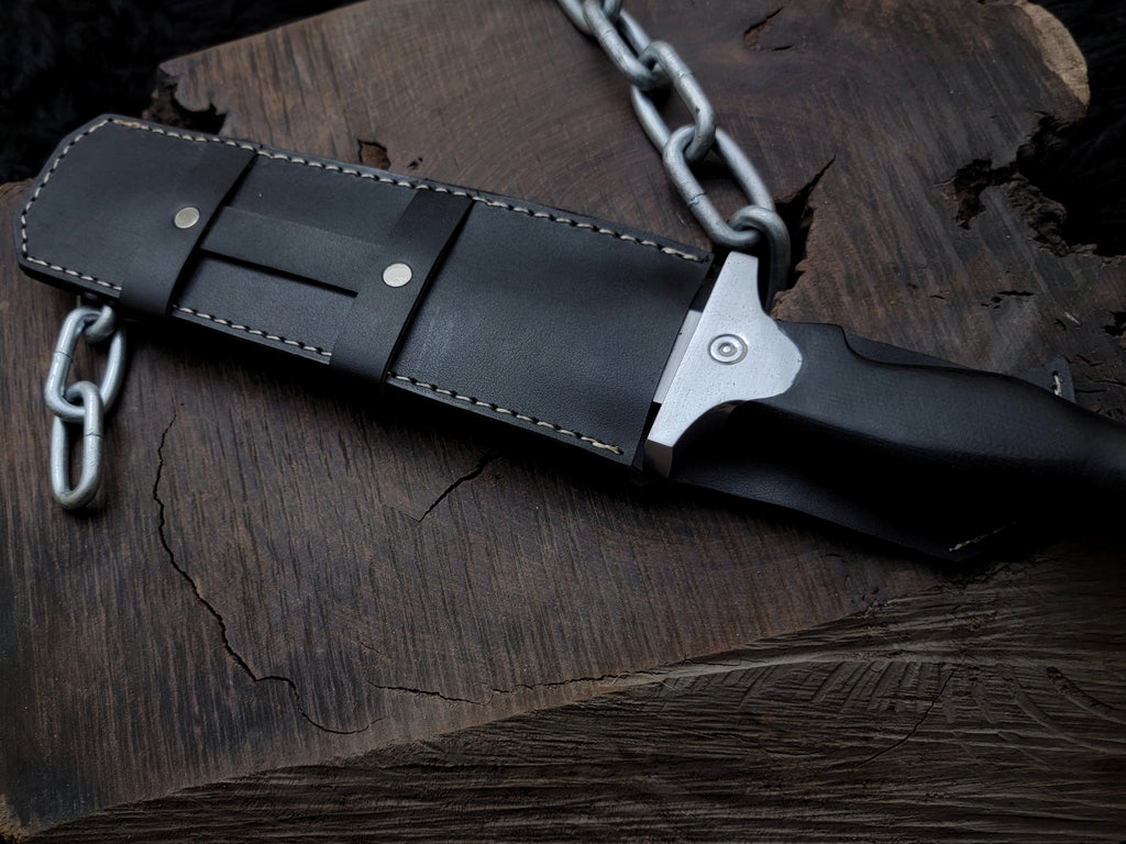 Handmade Resident Evil 1 Replica Knife with Leather Sheath