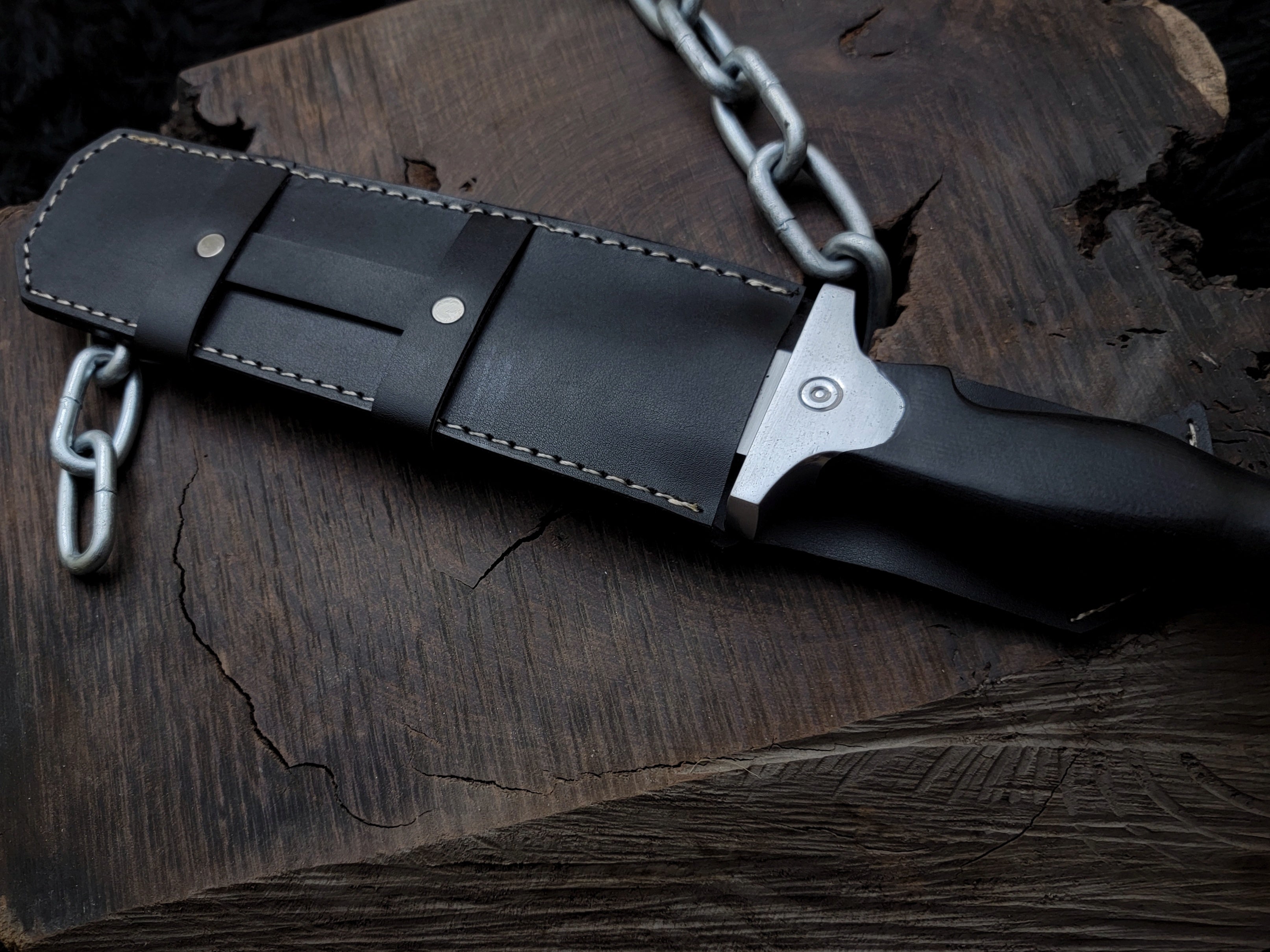 Handmade Resident Evil 1 Replica Knife with Leather Sheath