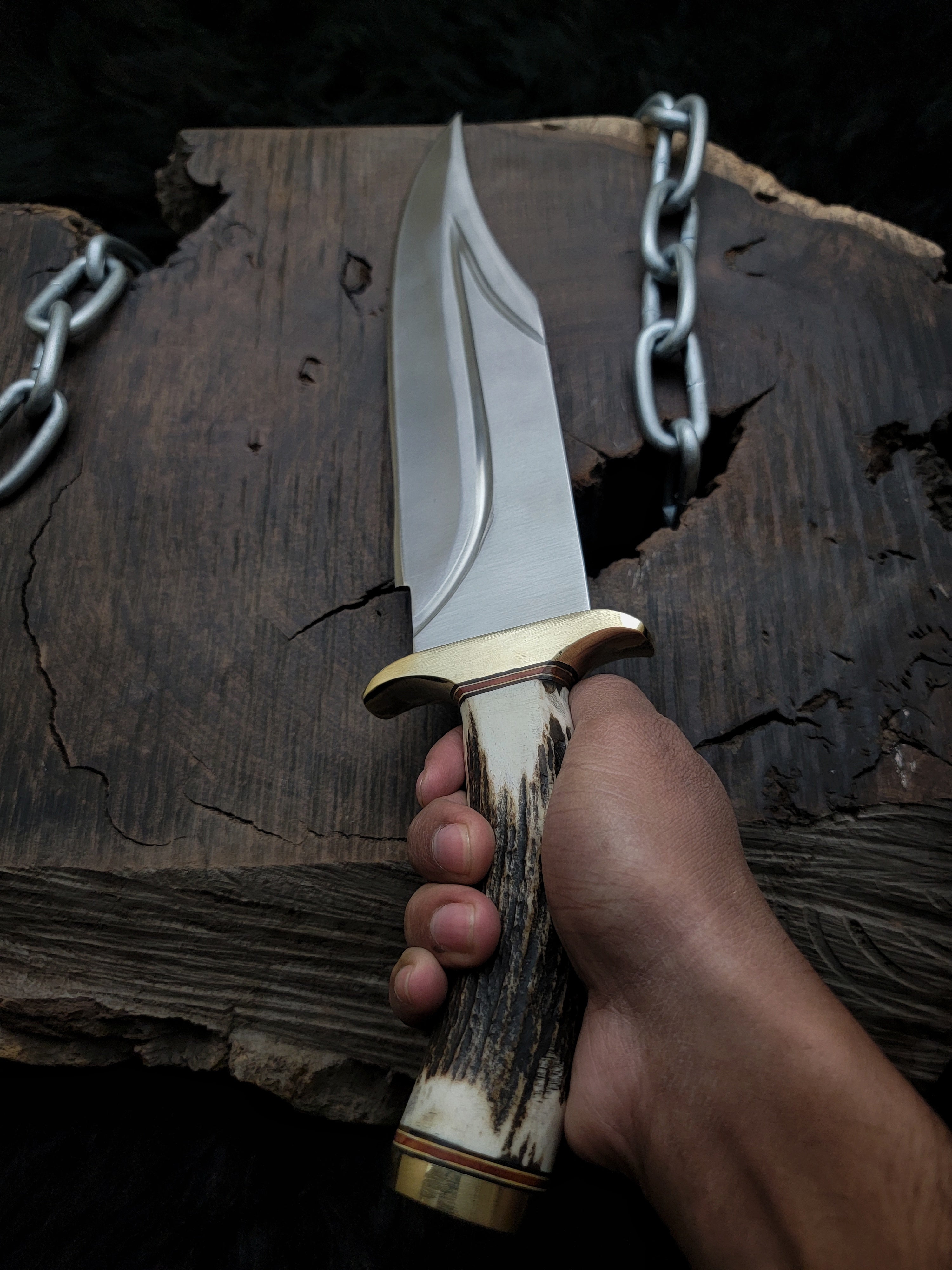 Brad Pitt Movie Bullet Train The Wolf's Replica Knife with Leather Sheath