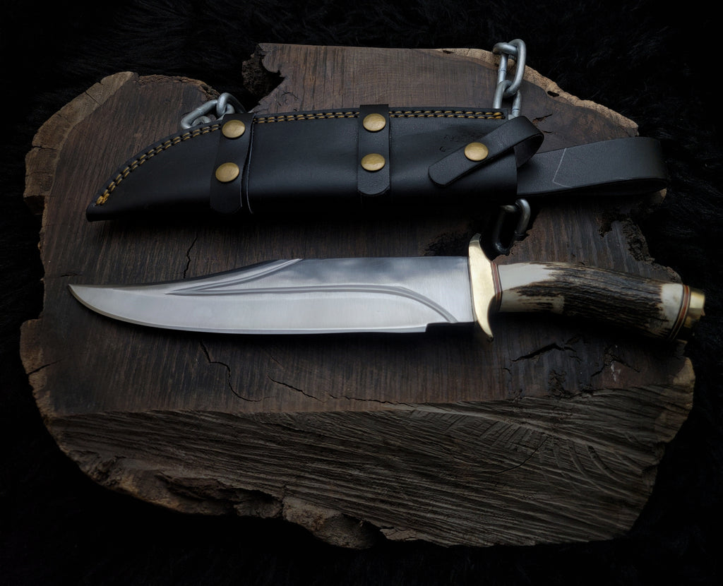 Brad Pitt Movie Bullet Train The Wolf's Replica Knife with Leather Sheath