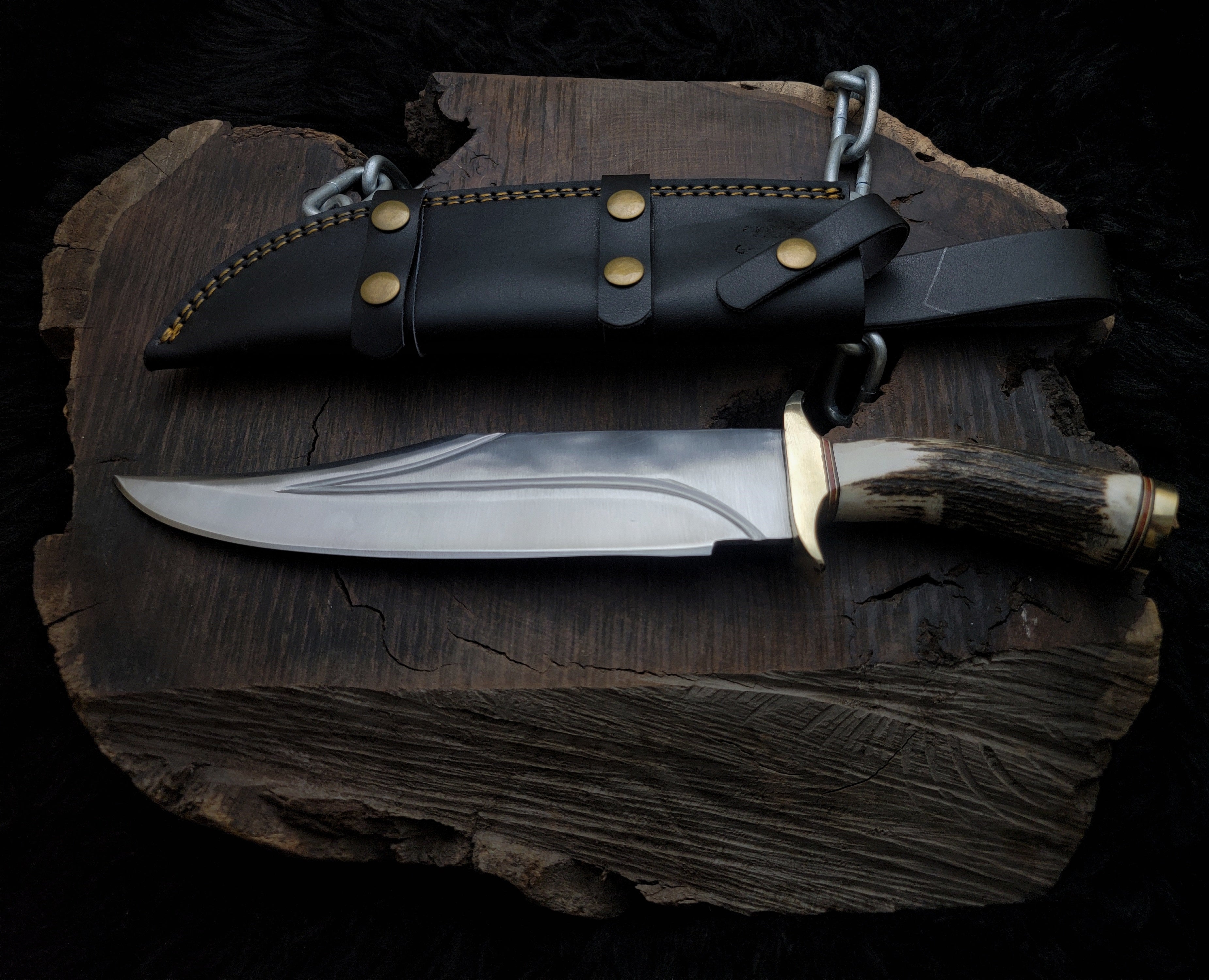 Brad Pitt Movie Bullet Train The Wolf's Replica Knife with Leather Sheath
