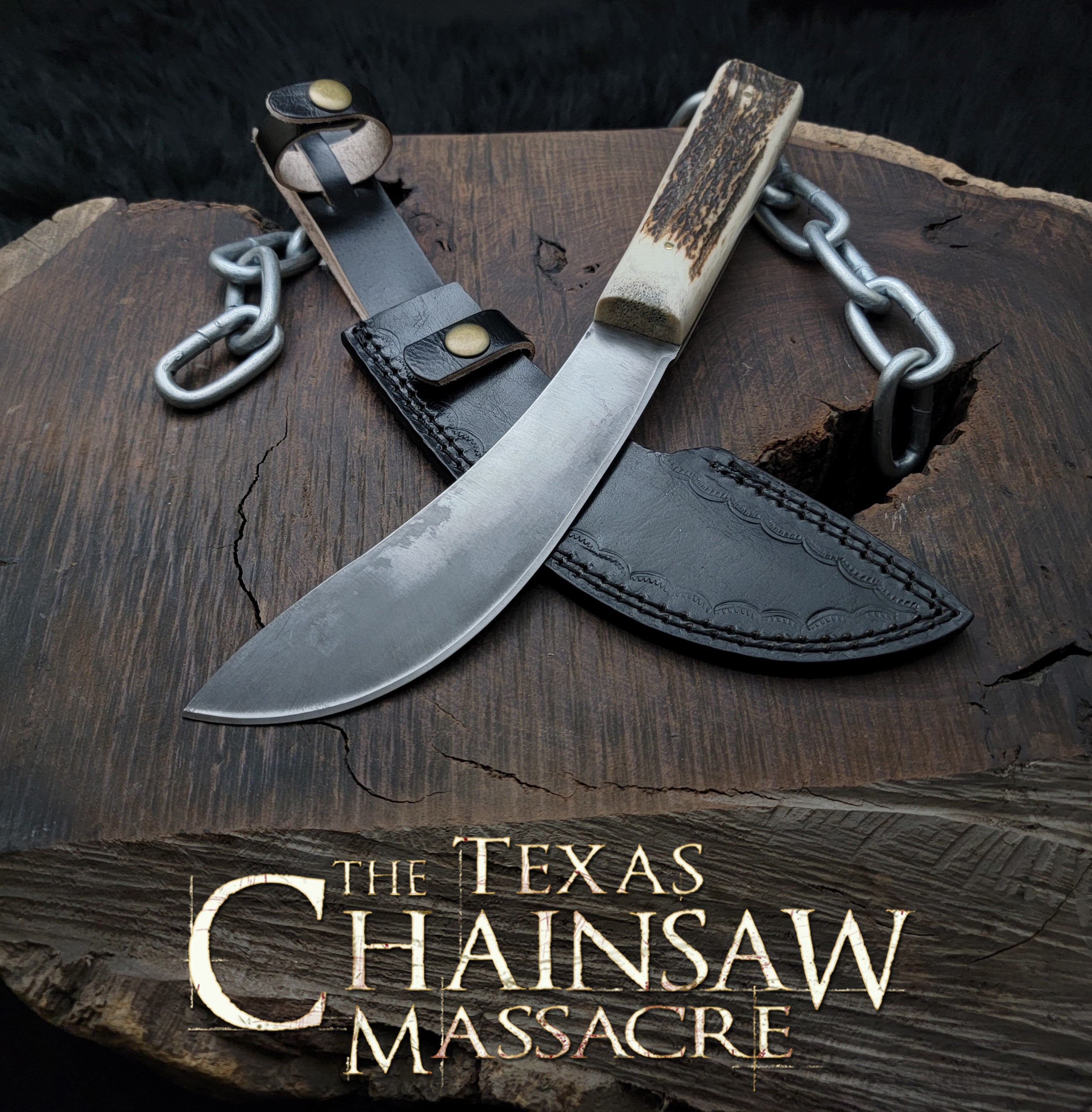 The Texas Chain Saw Massacre Movie Replica Knife with Leather Sheath
