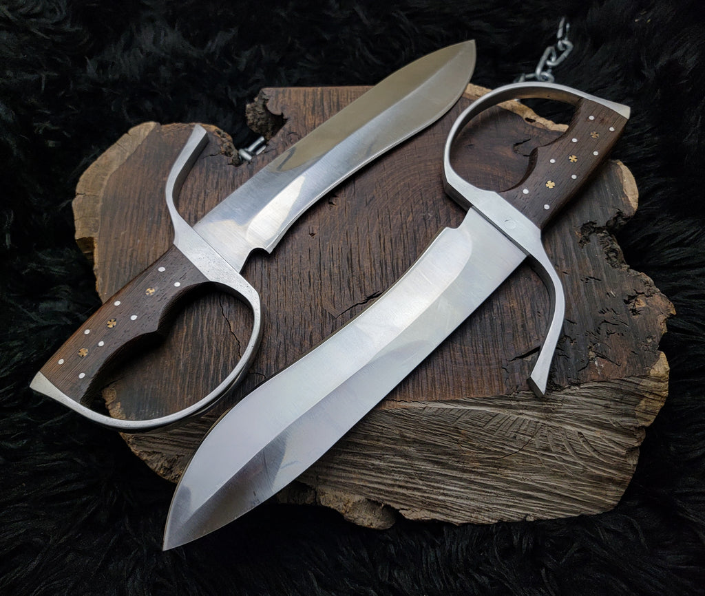 Handmade Wingchun Replica Butterfly Swords With Leather Sheath