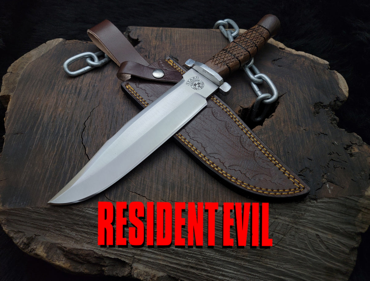Resident Evil Raccoon City Police Replica Knife with Leather Sheath