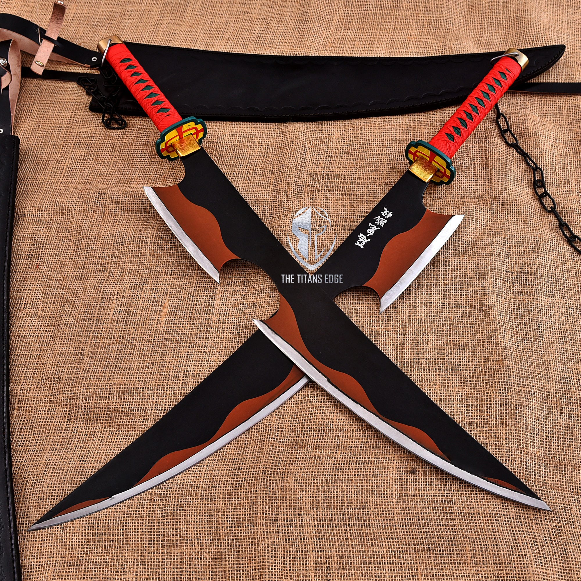 Handmade Demon Slayer Double Sword | Tengen Uzui Nichirin Sword | Anime Cosplay