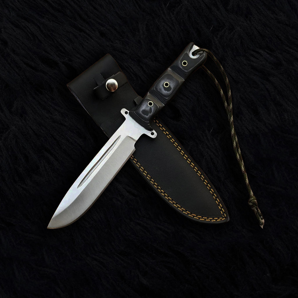 Custom Handmade The Walking Dead Daryl Dixon Replica Knife with Leather Sheath | Full Tang | Stainless Steel | G10 Micarta Handle