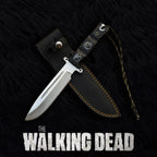 Custom Handmade The Walking Dead Daryl Dixon Replica Knife with Leather Sheath | Full Tang | Stainless Steel | G10 Micarta Handle