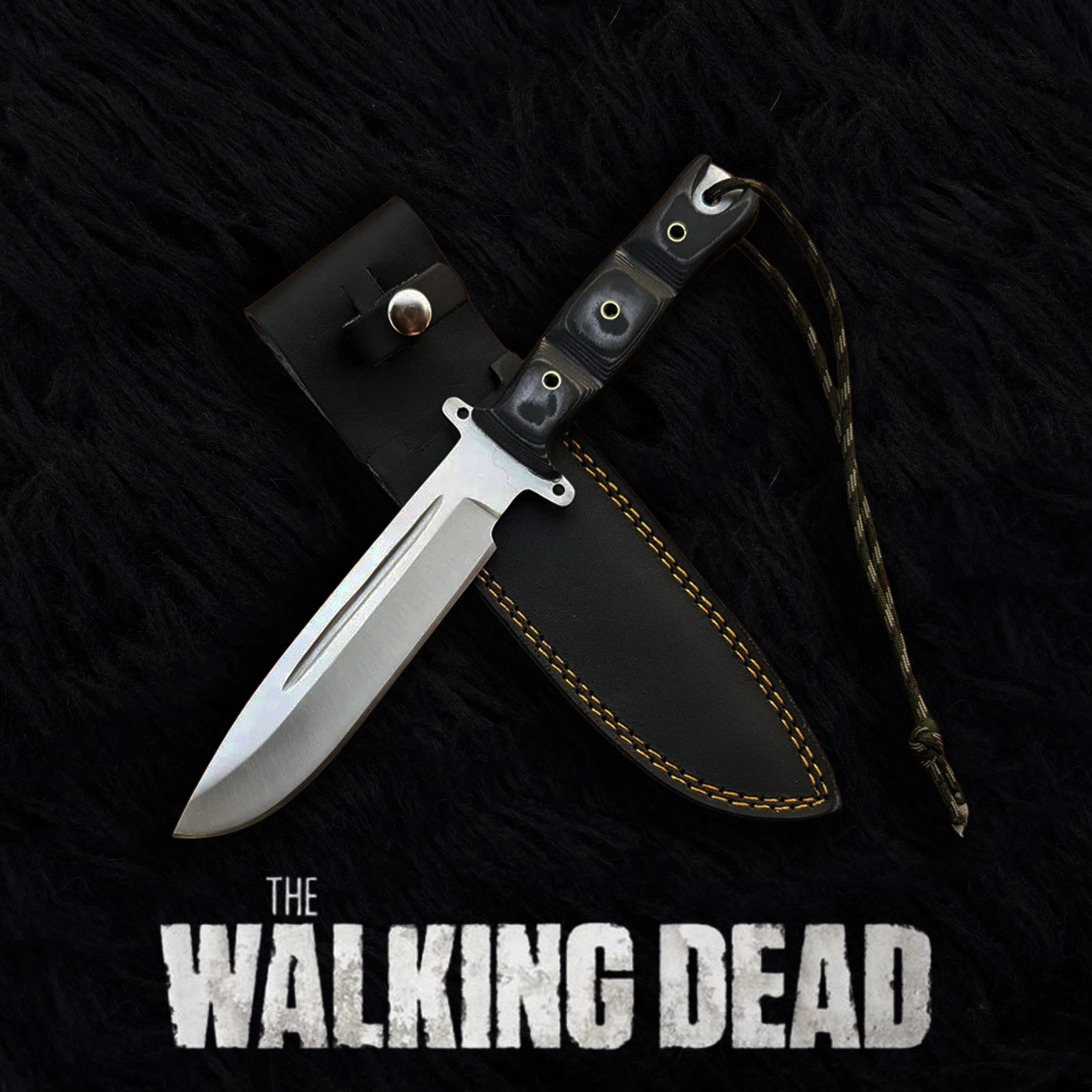 Custom Handmade The Walking Dead Daryl Dixon Replica Knife with Leather Sheath | Full Tang | Stainless Steel | G10 Micarta Handle
