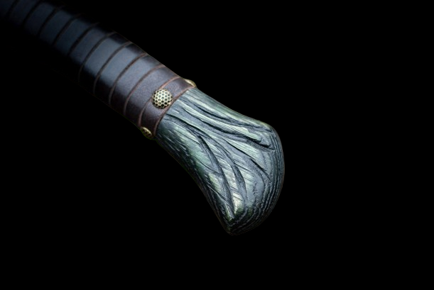 Handmade Premium Full length Carved Green Axe