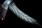 Handmade Premium Full length Carved Green Axe