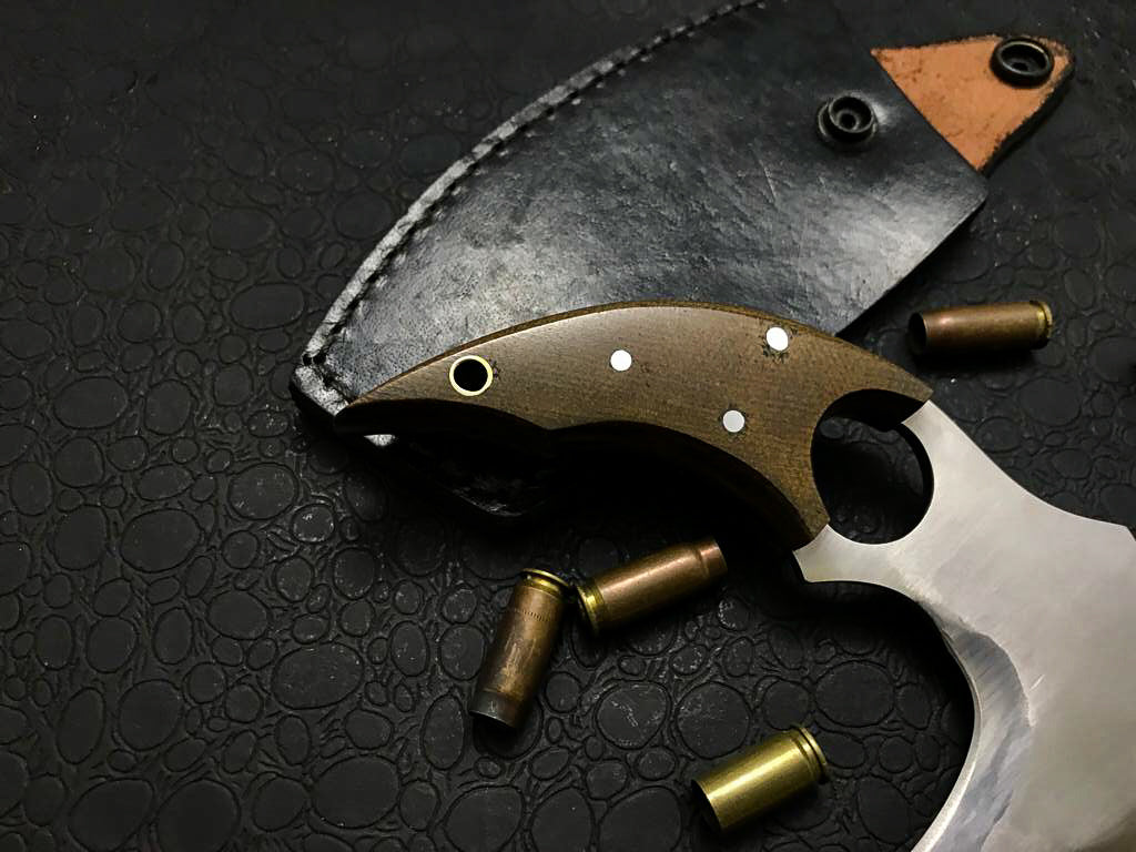 Custom Handmade Ulu knife with Leather Sheath