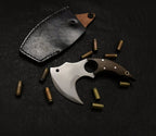 Custom Handmade Ulu knife with Leather Sheath