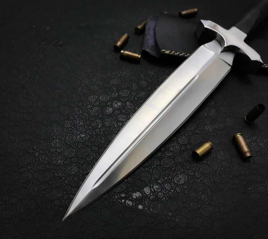 Custom Handmade D2 Steel Dagger with premium leather sheath