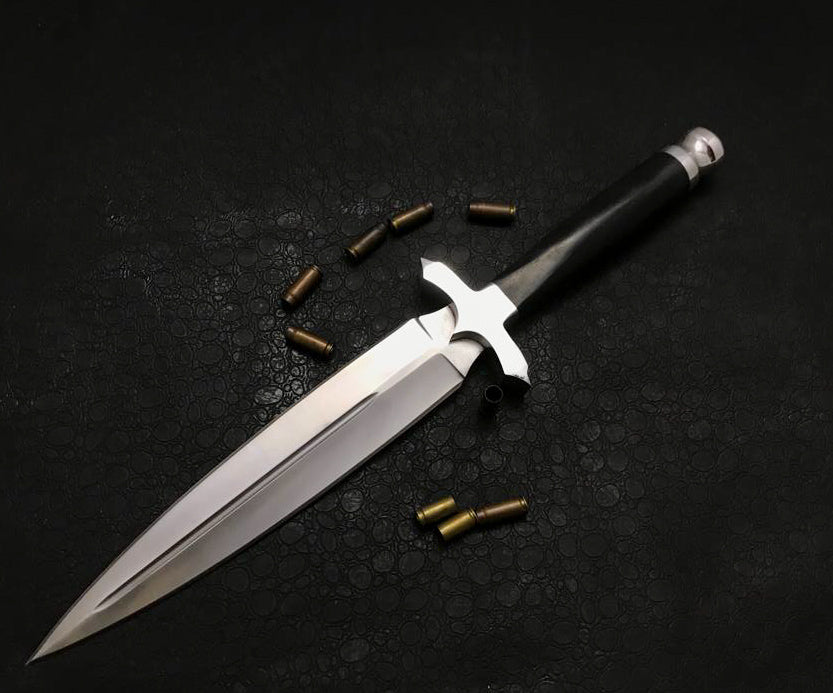 Custom Handmade D2 Steel Dagger with premium leather sheath
