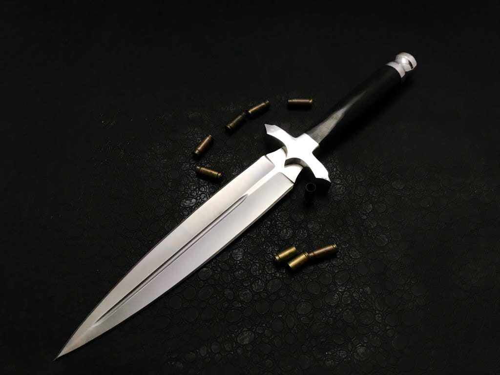Custom Handmade D2 Steel Dagger with premium leather sheath