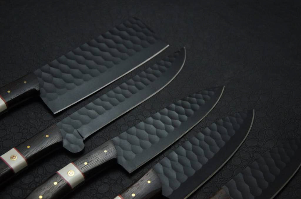 Handmade Premium Black Chef Set with Leather Sheath