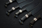 Handmade Premium Black Chef Set with Leather Sheath