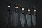 Handmade Premium Black Chef Set with Leather Sheath