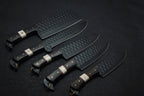 Handmade Premium Black Chef Set with Leather Sheath