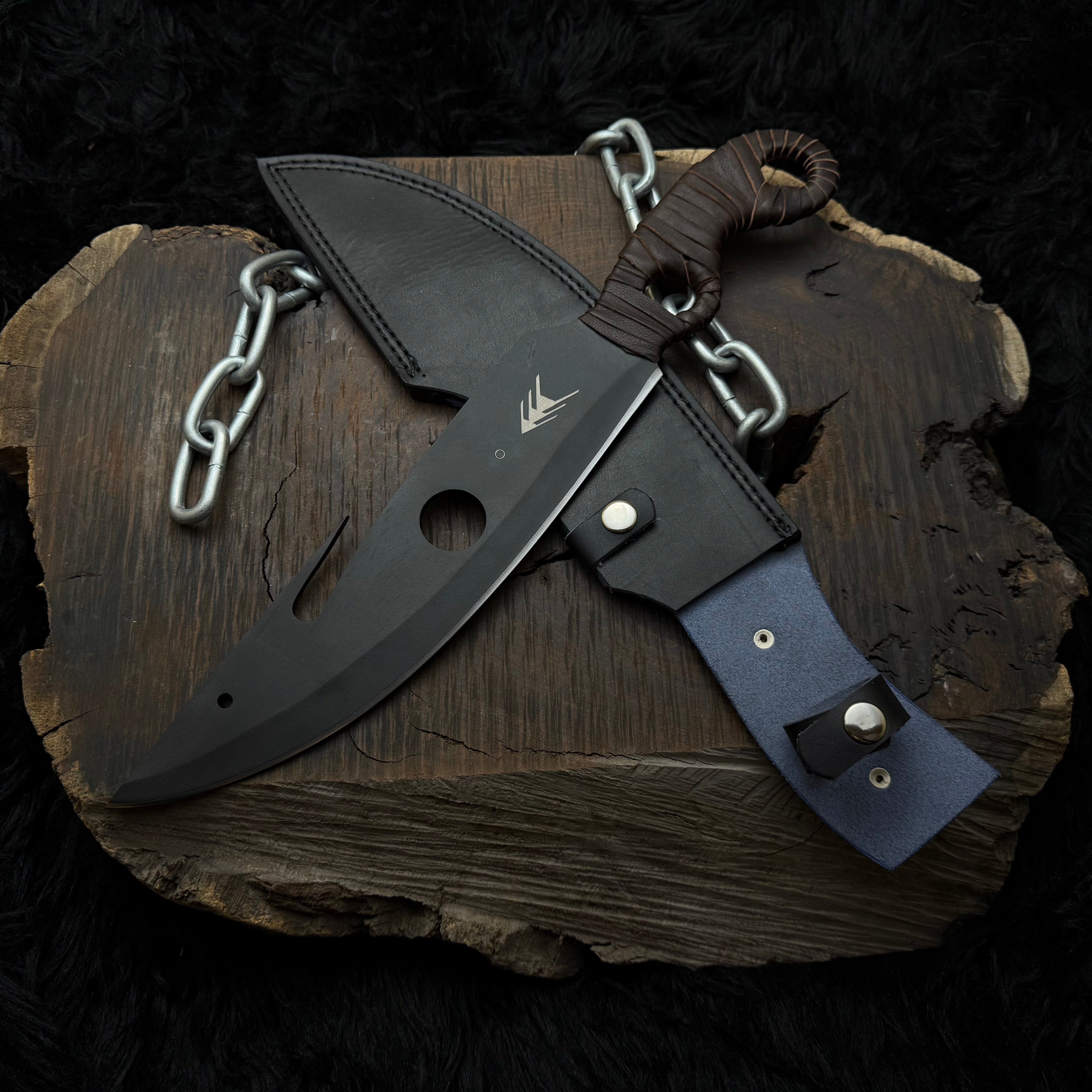 Handmade Destiny 2 (Black) Gun Slinger Replica Knife with Leather Sheath