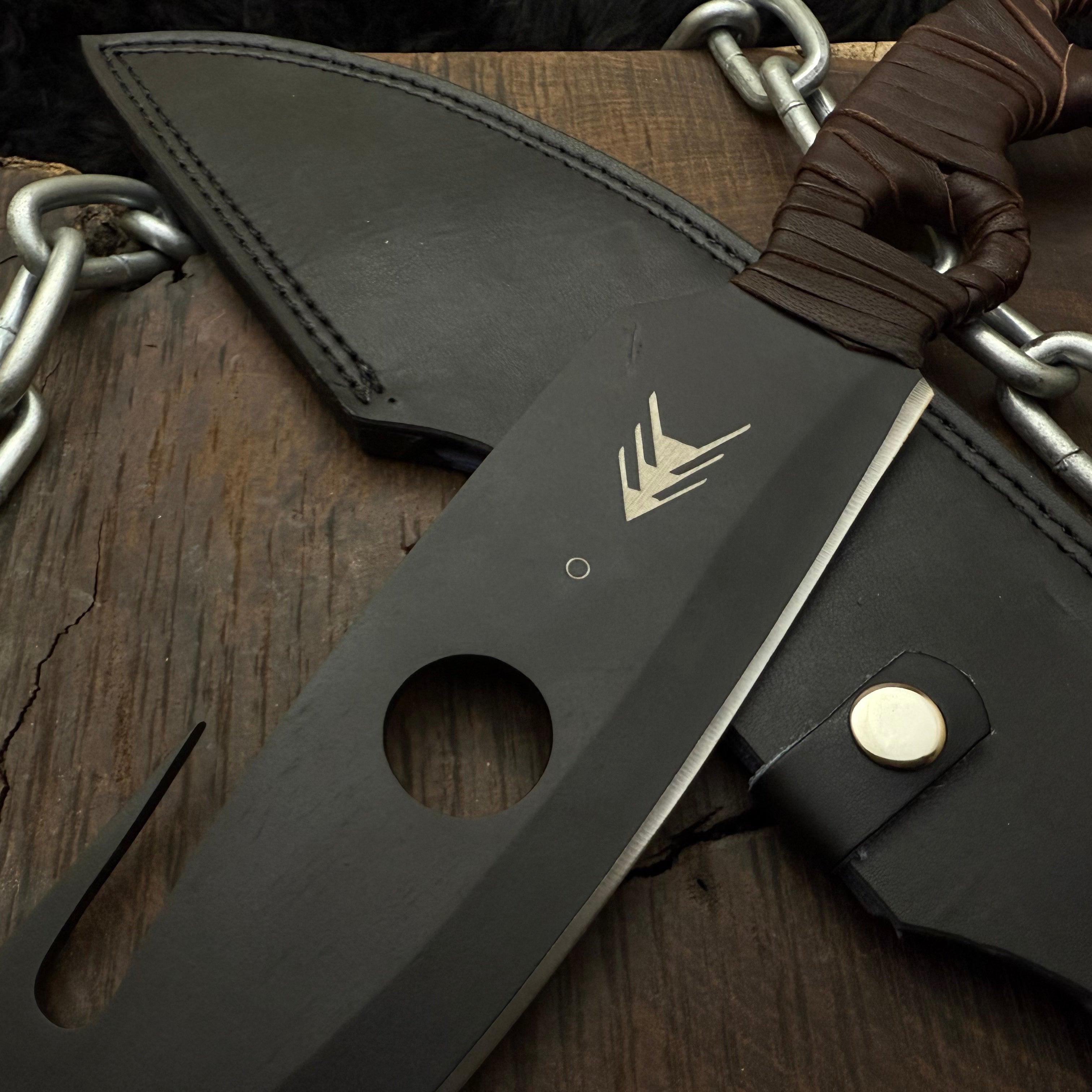 Handmade Destiny 2 (Black) Gun Slinger Replica Knife with Leather Sheath