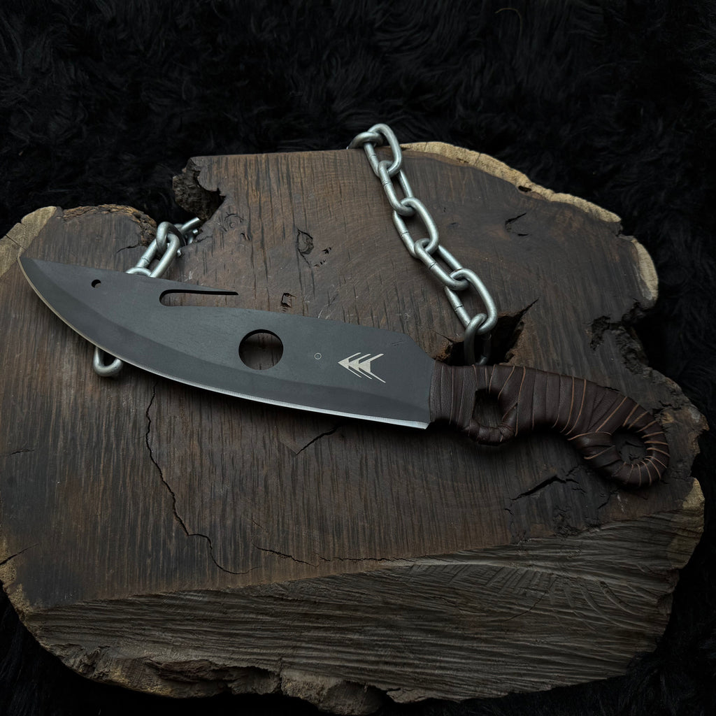 Handmade Destiny 2 (Black) Gun Slinger Replica Knife with Leather Sheath