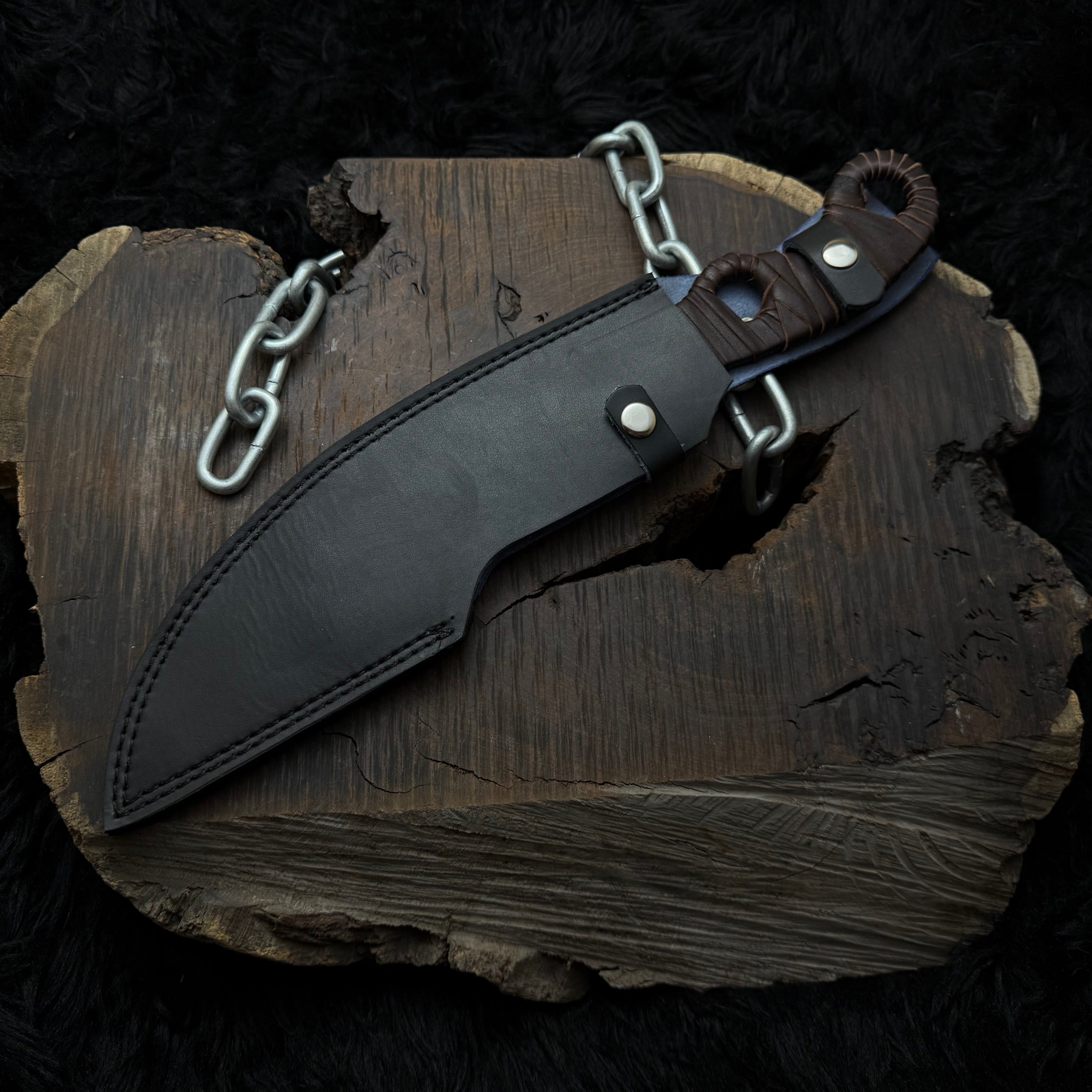 Handmade Destiny 2 (Black) Gun Slinger Replica Knife with Leather Sheath