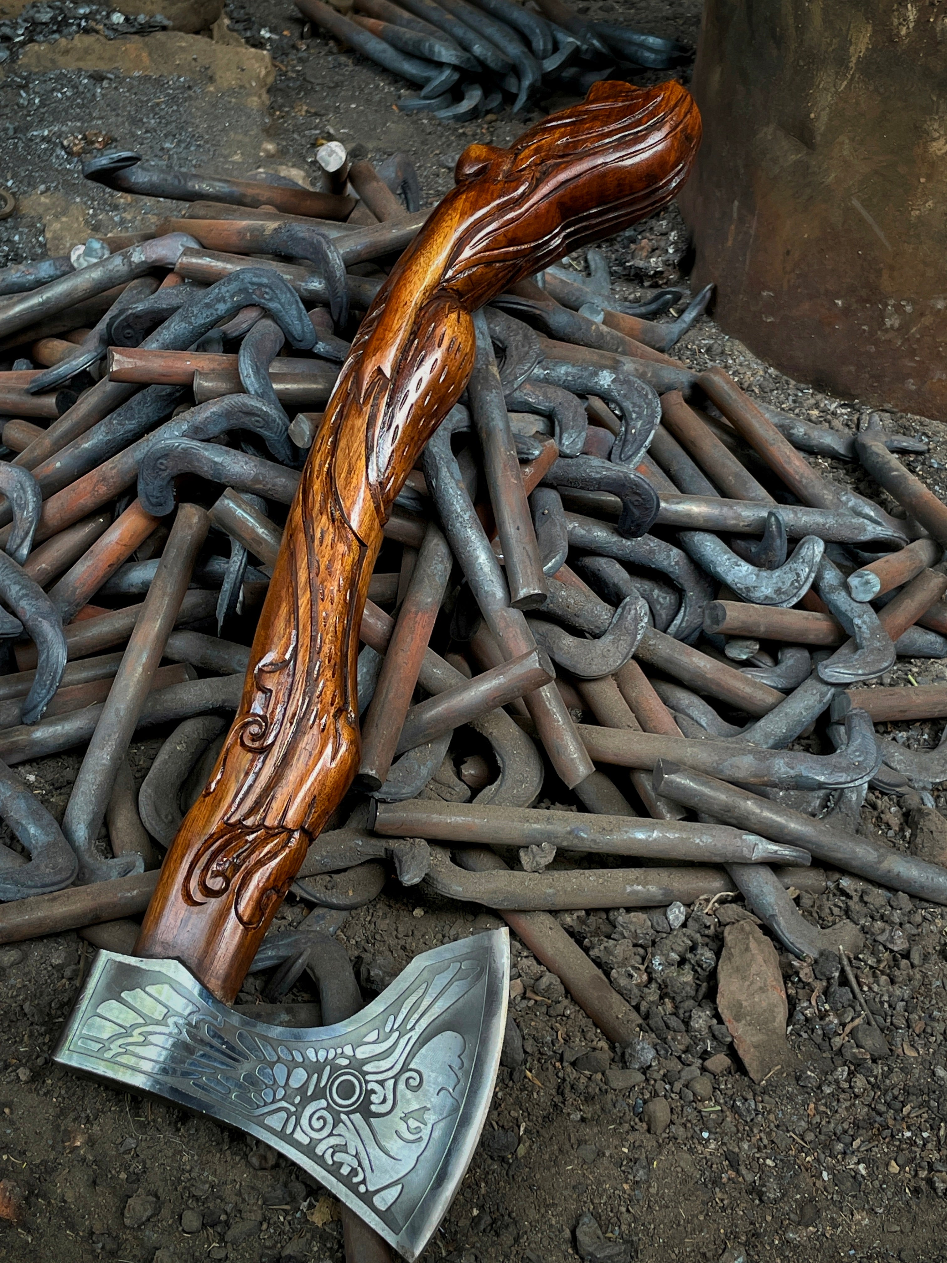 Handmade Premium Valkyrie Fenrir Viking Axe