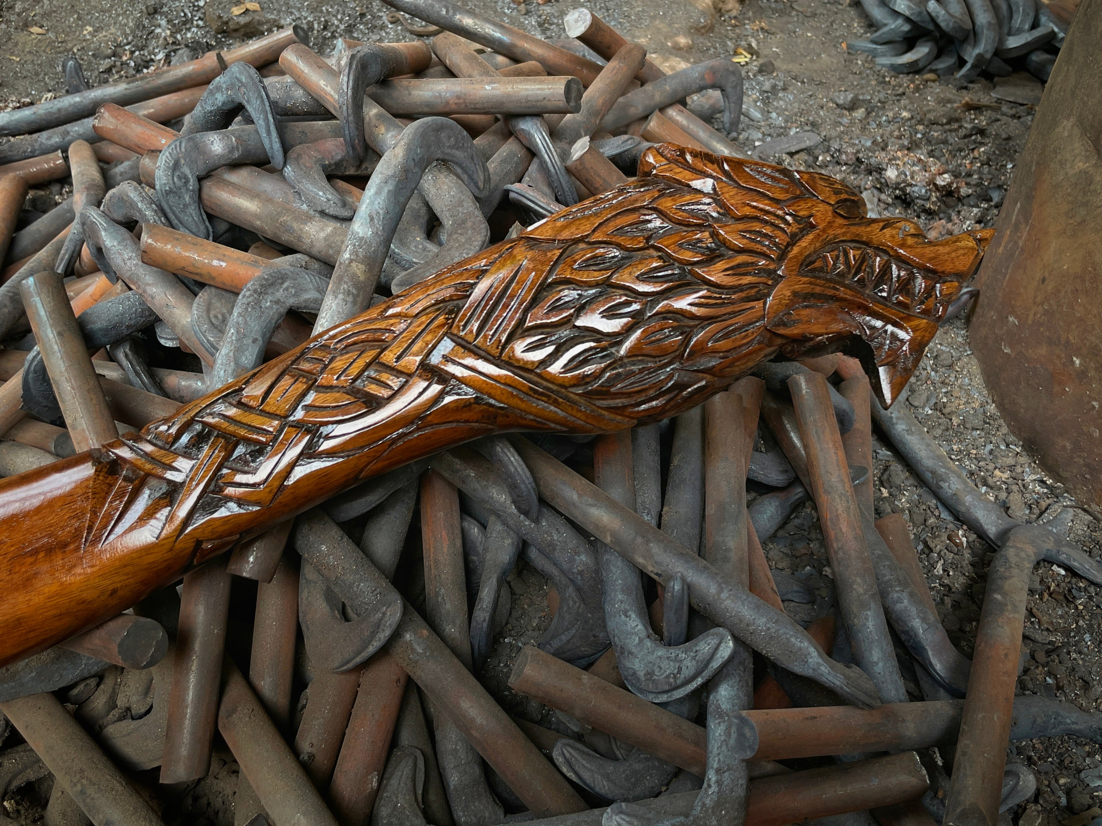 Handmade Medieval Norse/Viking Fenrir Axe Viking Wolf Axe