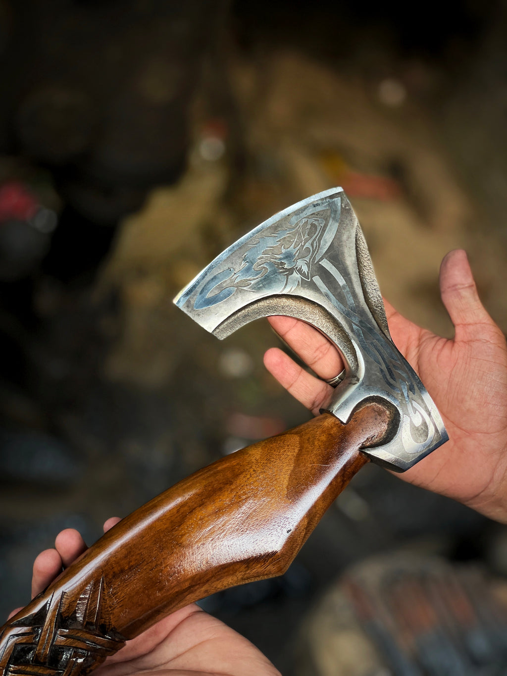 Handmade Medieval Norse/Viking Fenrir Axe Viking Wolf Axe