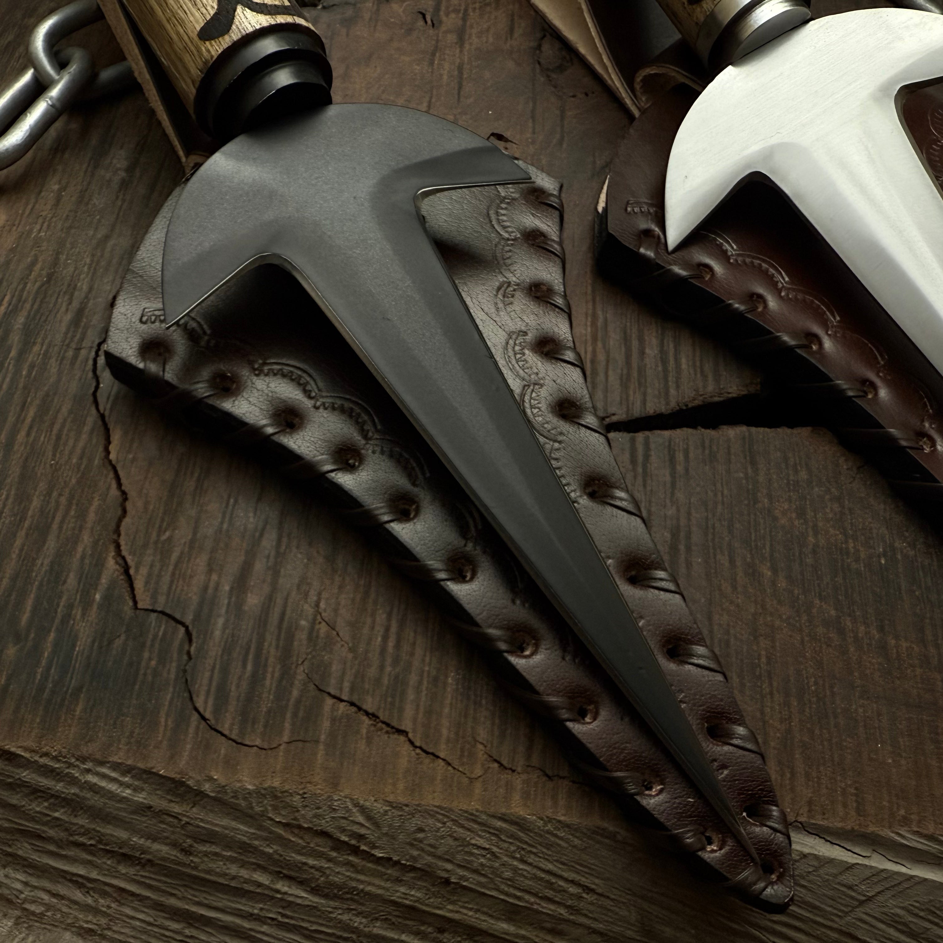 Naruto Shippuden: Handmade Custom Minato Kunai with Leather Sheath | Minato 4th Hokage | Yellow Flash Kunai