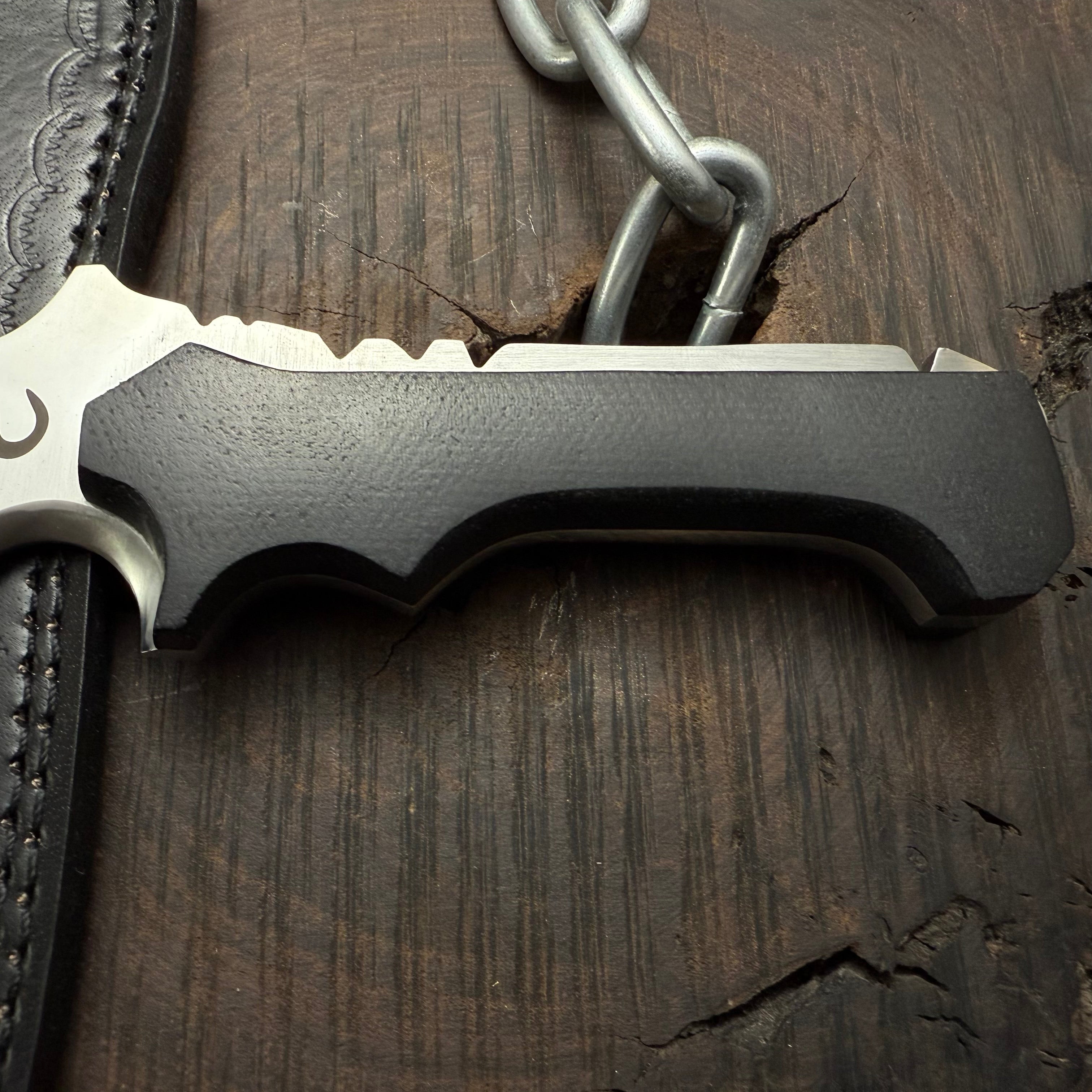 Resident evil 4 Remake Jack Krauser Knife Replica(New Shape): D2 Steel Full Tang with Leather Sheath