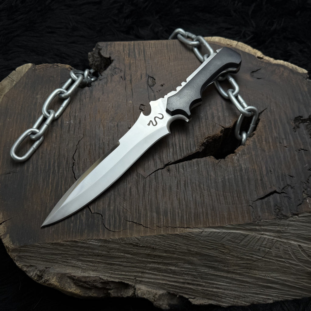 Resident evil 4 Remake Jack Krauser Knife Replica(New Shape): D2 Steel Full Tang with Leather Sheath