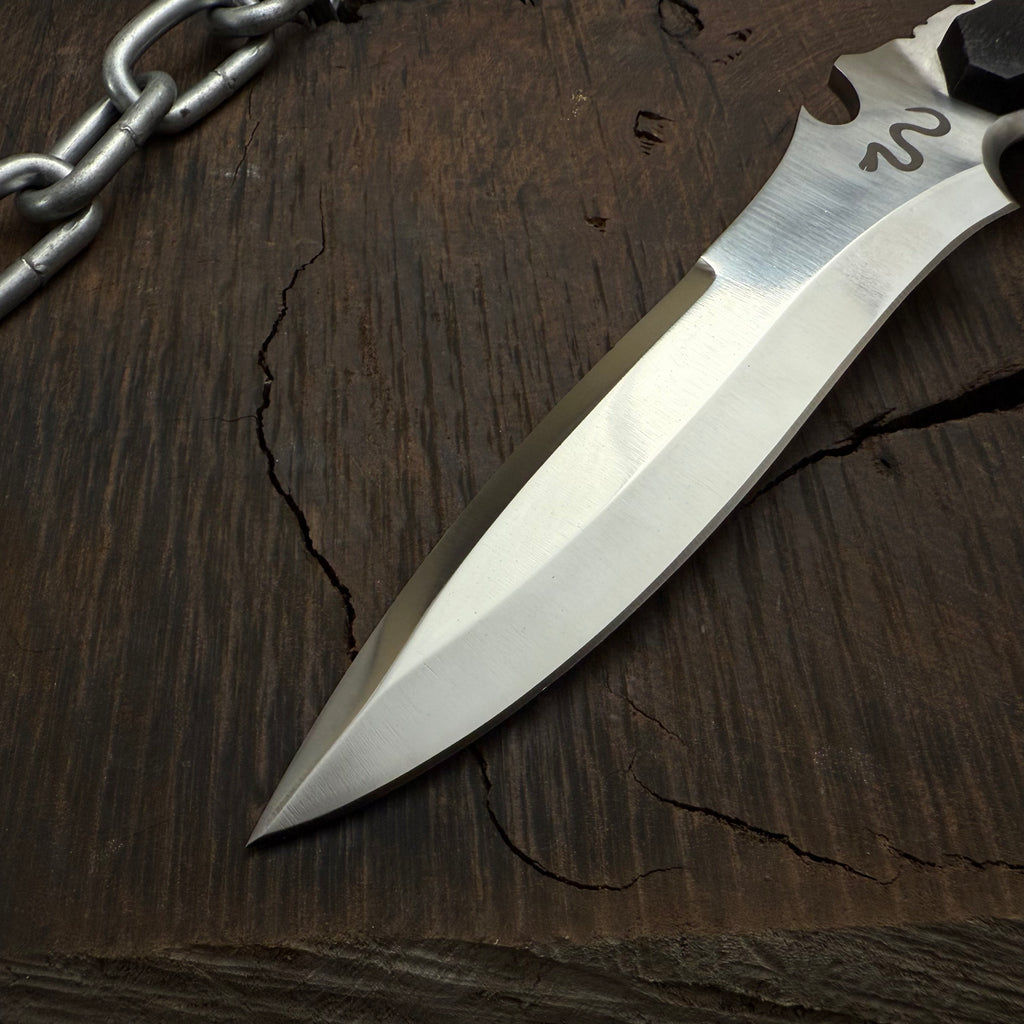 Resident evil 4 Remake Jack Krauser Knife Replica(New Shape): D2 Steel Full Tang with Leather Sheath