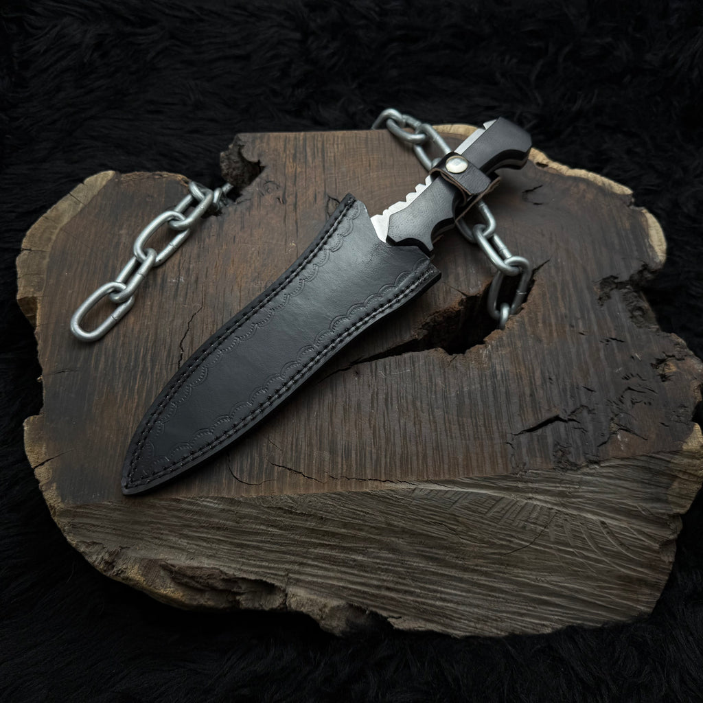 Resident evil 4 Remake Jack Krauser Knife Replica(New Shape): D2 Steel Full Tang with Leather Sheath