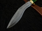 Handmade Damascus Antique Kukri Knife with Leather Sheath