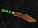 Handmade Damascus Antique Kukri Knife with Leather Sheath