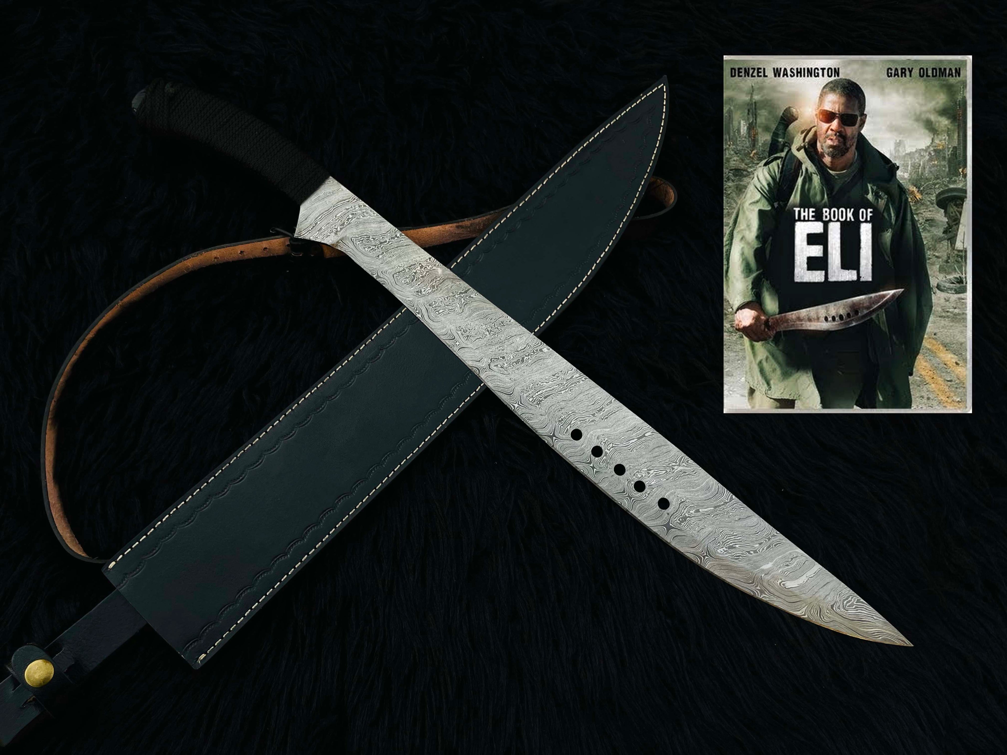 Custom Handmade Book of Eli Replica Machete with Leather Sheath