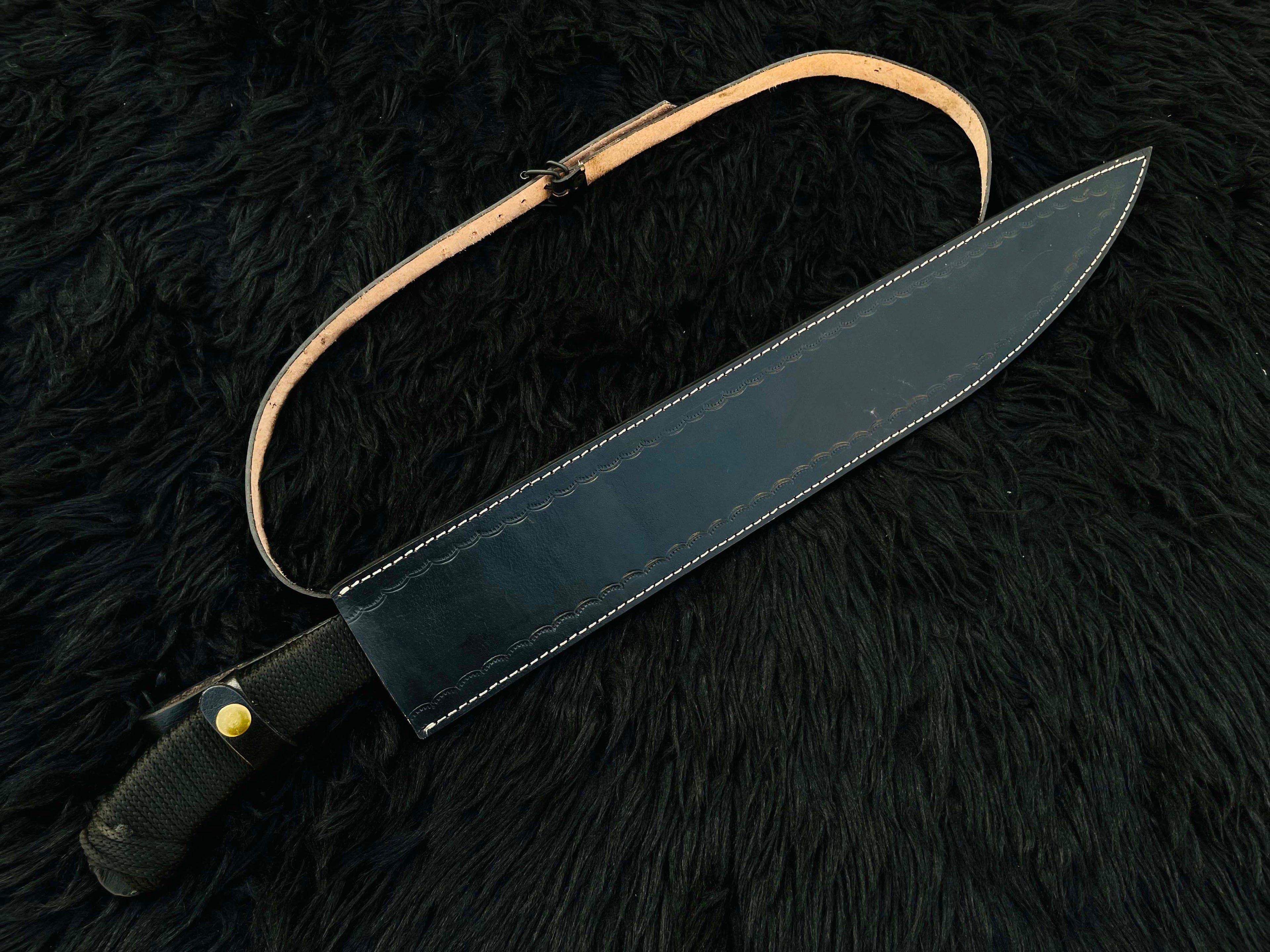 Custom Handmade Book of Eli Replica Machete with Leather Sheath