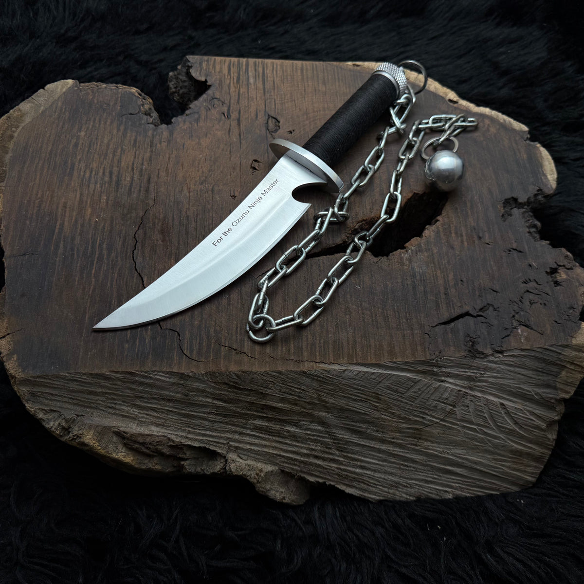 Custom Handmade Ninja Assassin Chained Knife With Leather Sheath