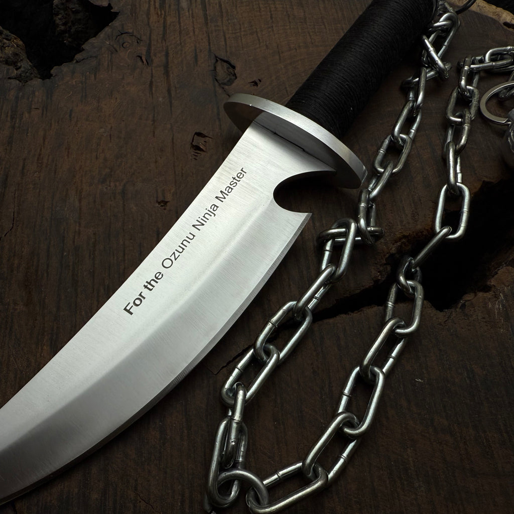 Custom Handmade Ninja Assassin Chained Knife With Leather Sheath