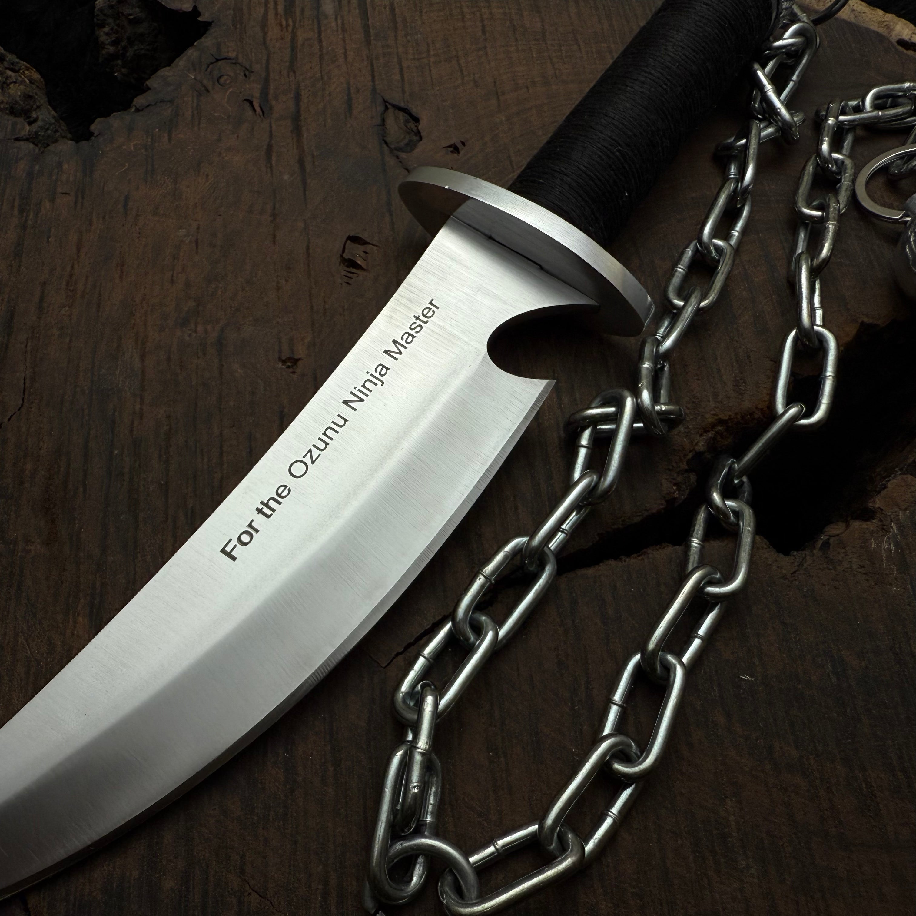 Custom Handmade Ninja Assassin Chained Knife With Leather Sheath