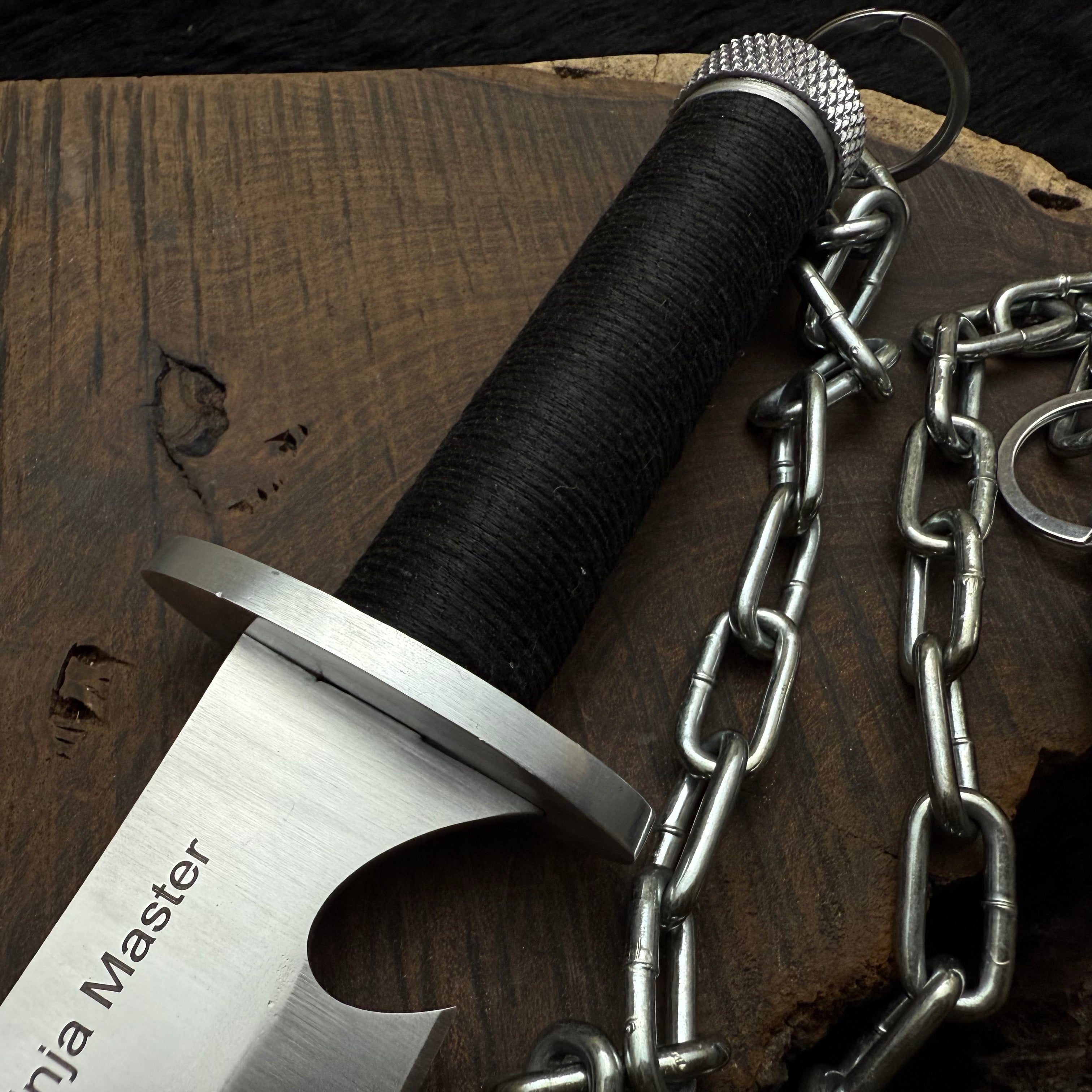 Custom Handmade Ninja Assassin Chained Knife With Leather Sheath