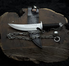 Custom Handmade Ninja Assassin Chained Knife With Leather Sheath