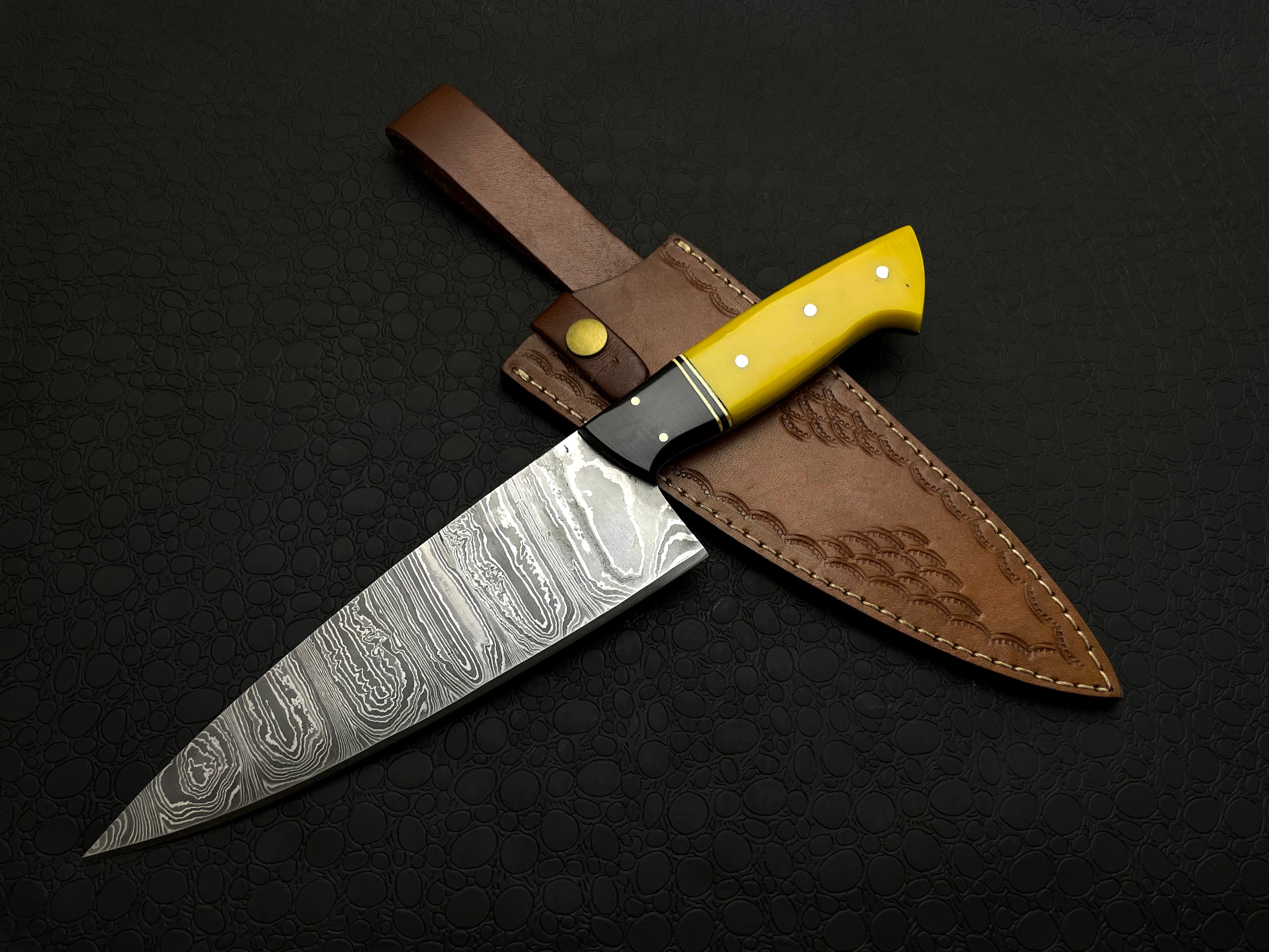 Custom Handmade Damascus Steel Chef Knife