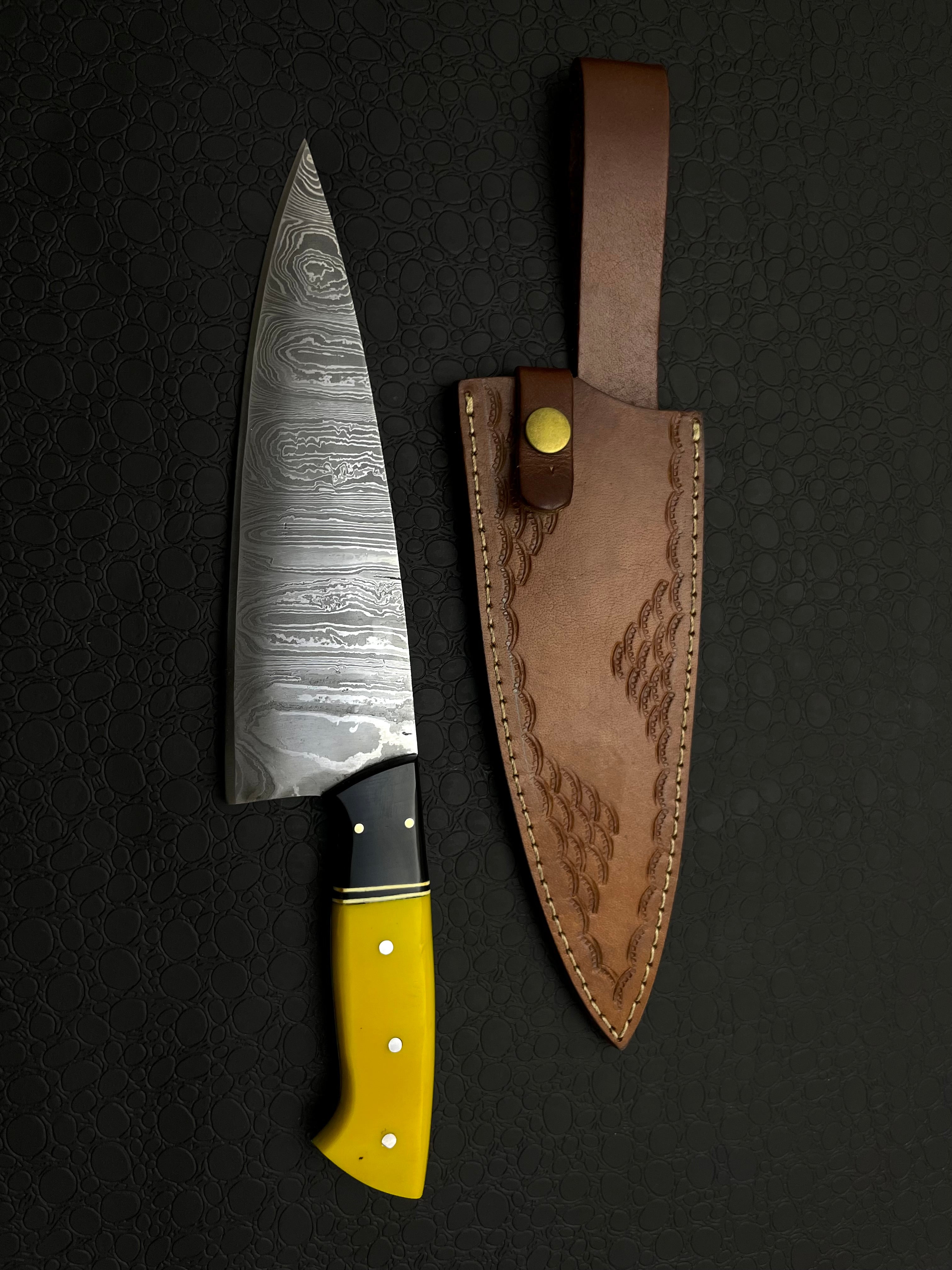 Custom Handmade Damascus Steel Chef Knife