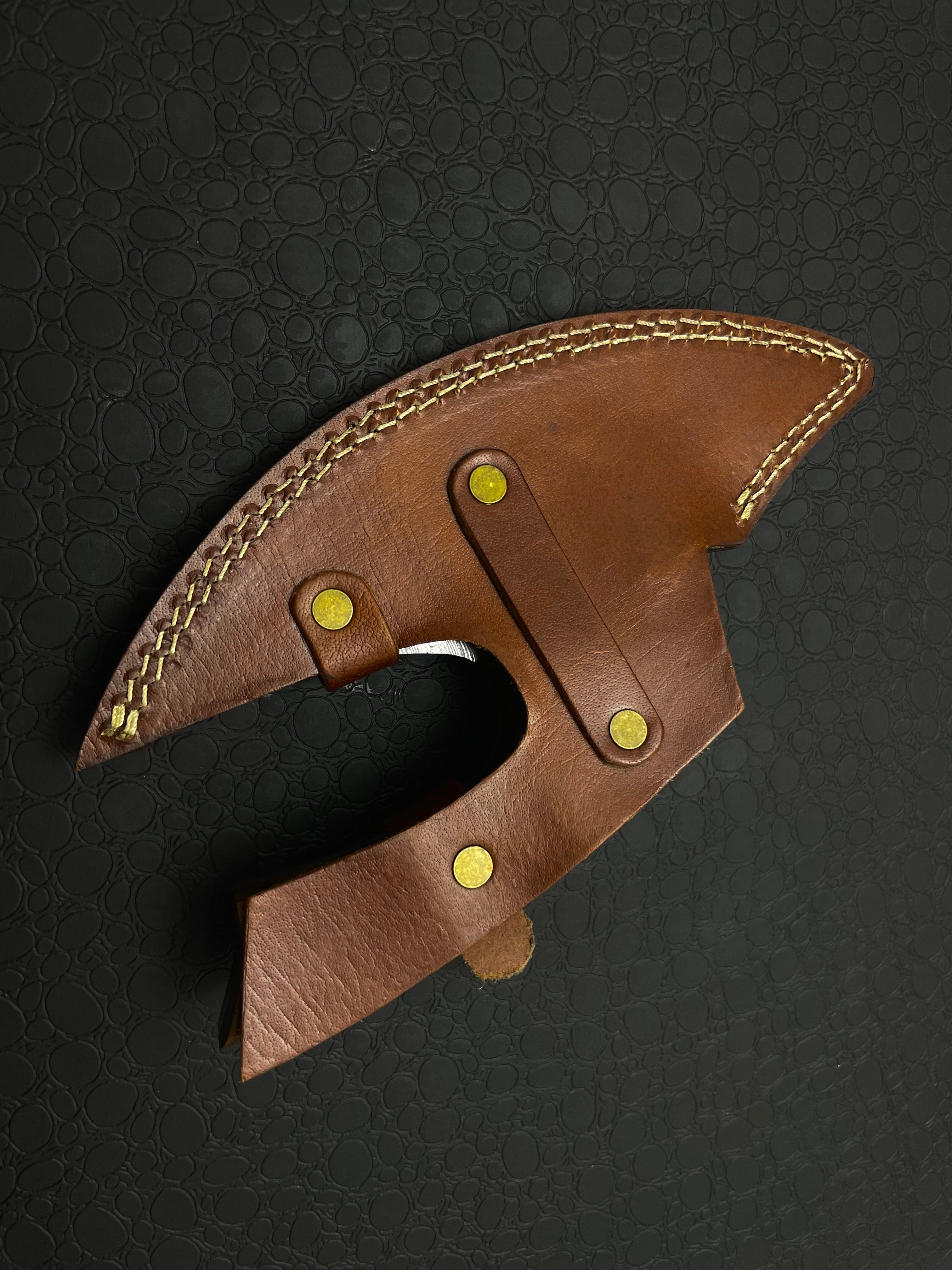 Handmade Damascus steel Kitchen Ulu Knife and Pizza Cutter