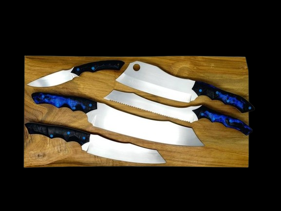 Handmade Premium Blue Carbon Steel Chef Set