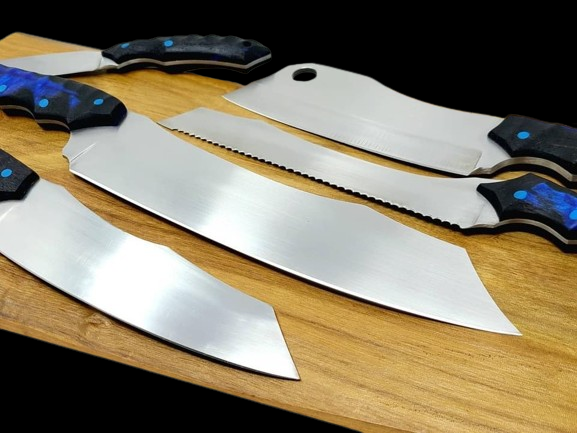 Handmade Premium Blue Carbon Steel Chef Set